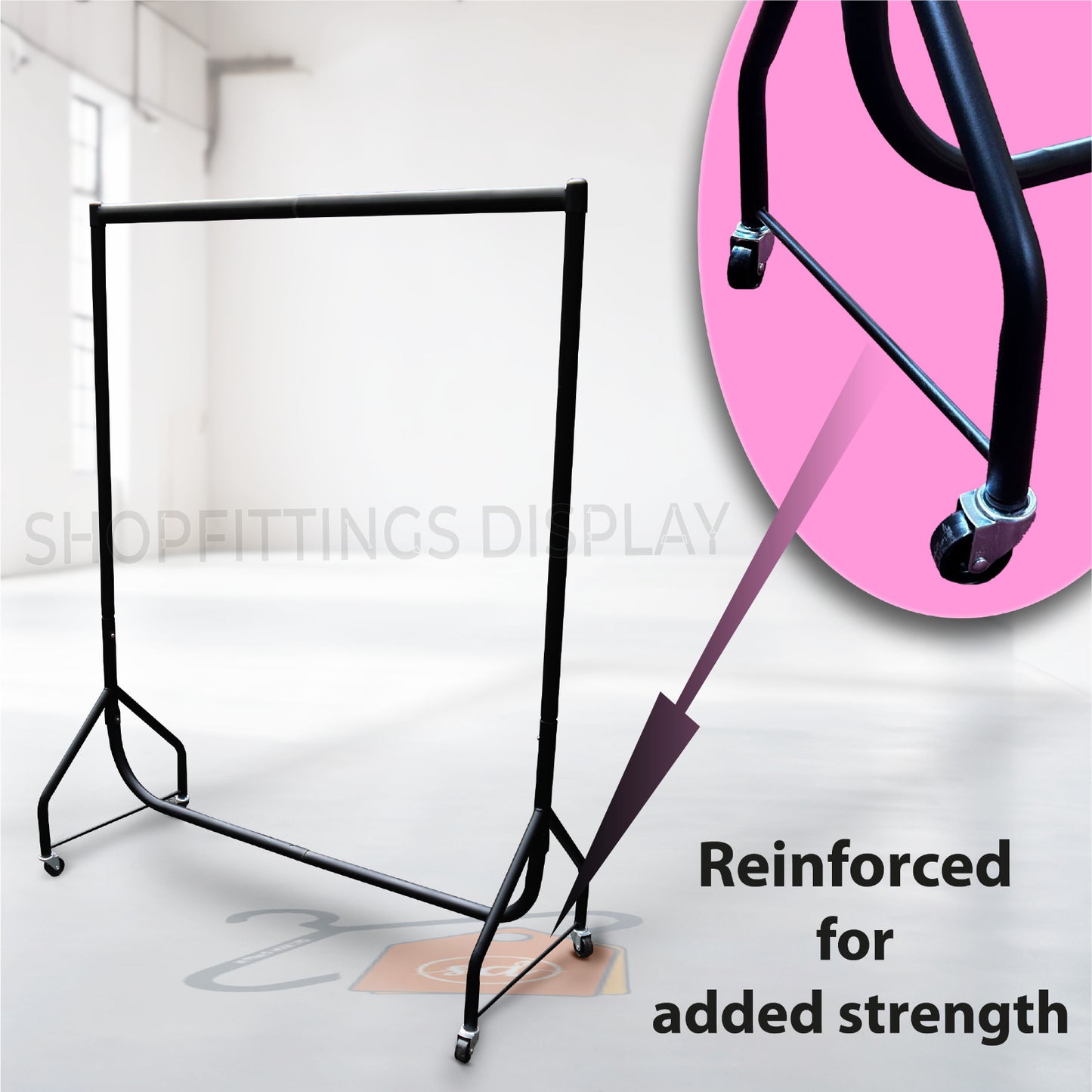 6ft REINFORCED CLOTHES RAIL GARMENT HANGING STORAGE  HEAVY DUTY NEW