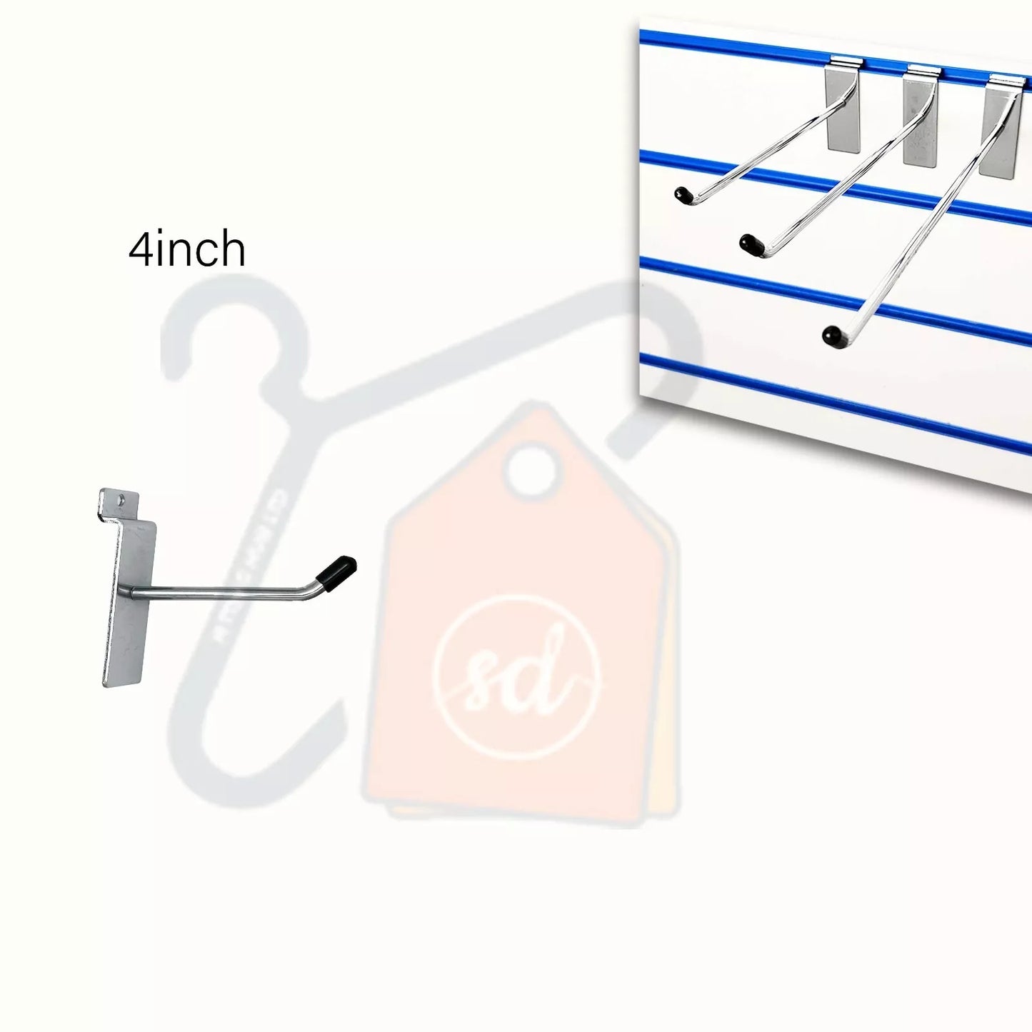Single Prong Slatwall Hook - 4 Inch