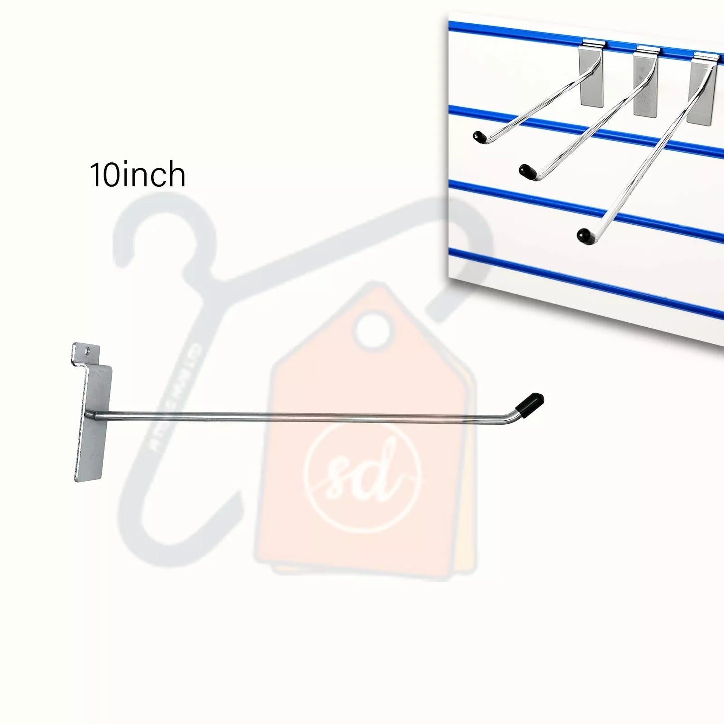 Single Prong Slatwall Hook - 10 Inch