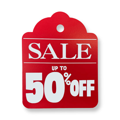 Large Hanging Sale Up to 50% Off/Sale Card