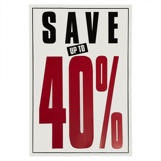 Save Up To 40% Off Poster
