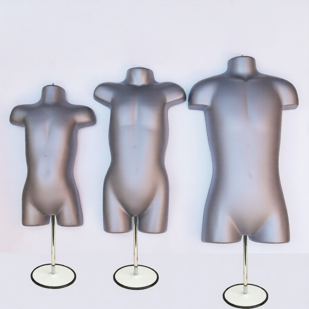 Child Silver Freestanding Mannequin with Stand
