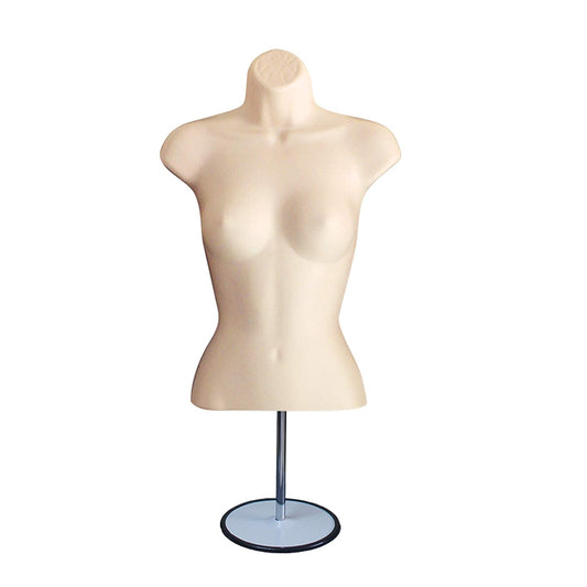 Female Skin Freestanding Mannequin Half Body with Stand