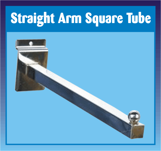Slatwall 12 Inch Chrome Straight Square Arm