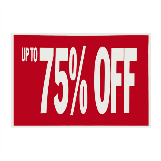 Up To 75% Off Red Poster