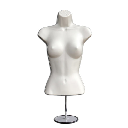 Female White Freestanding Mannequin Half Body with Stand