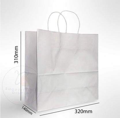 White Paper Carrier Bags with Twisted Handles