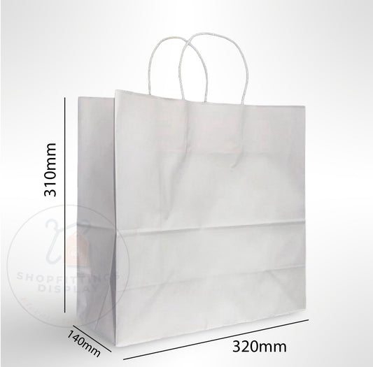 White Paper Carrier Bags with Twisted Handles