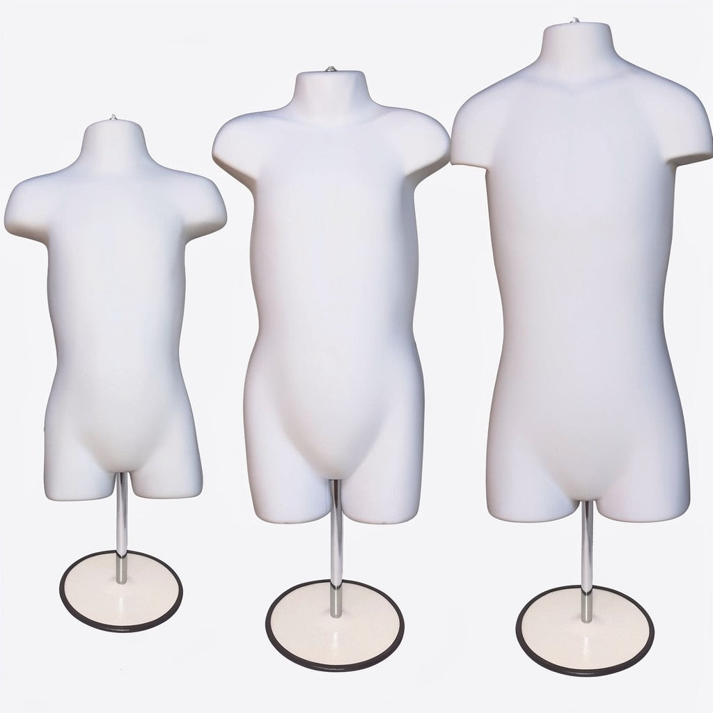 Child White Freestanding Mannequin with Stand