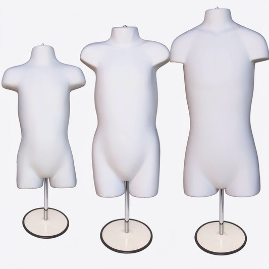 Child White Freestanding Mannequin with Stand